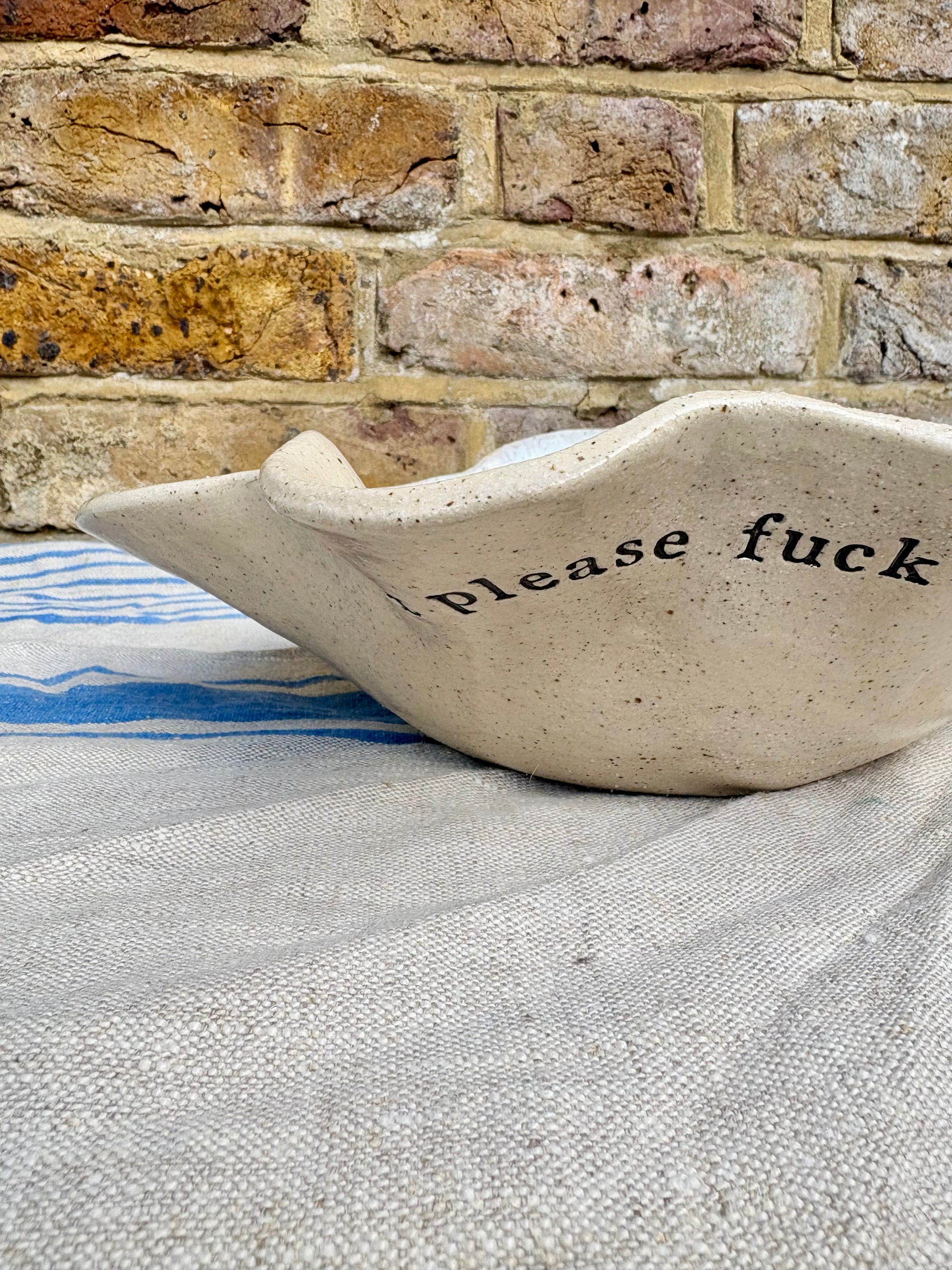 "good food, fine wine, great company..." serving dish