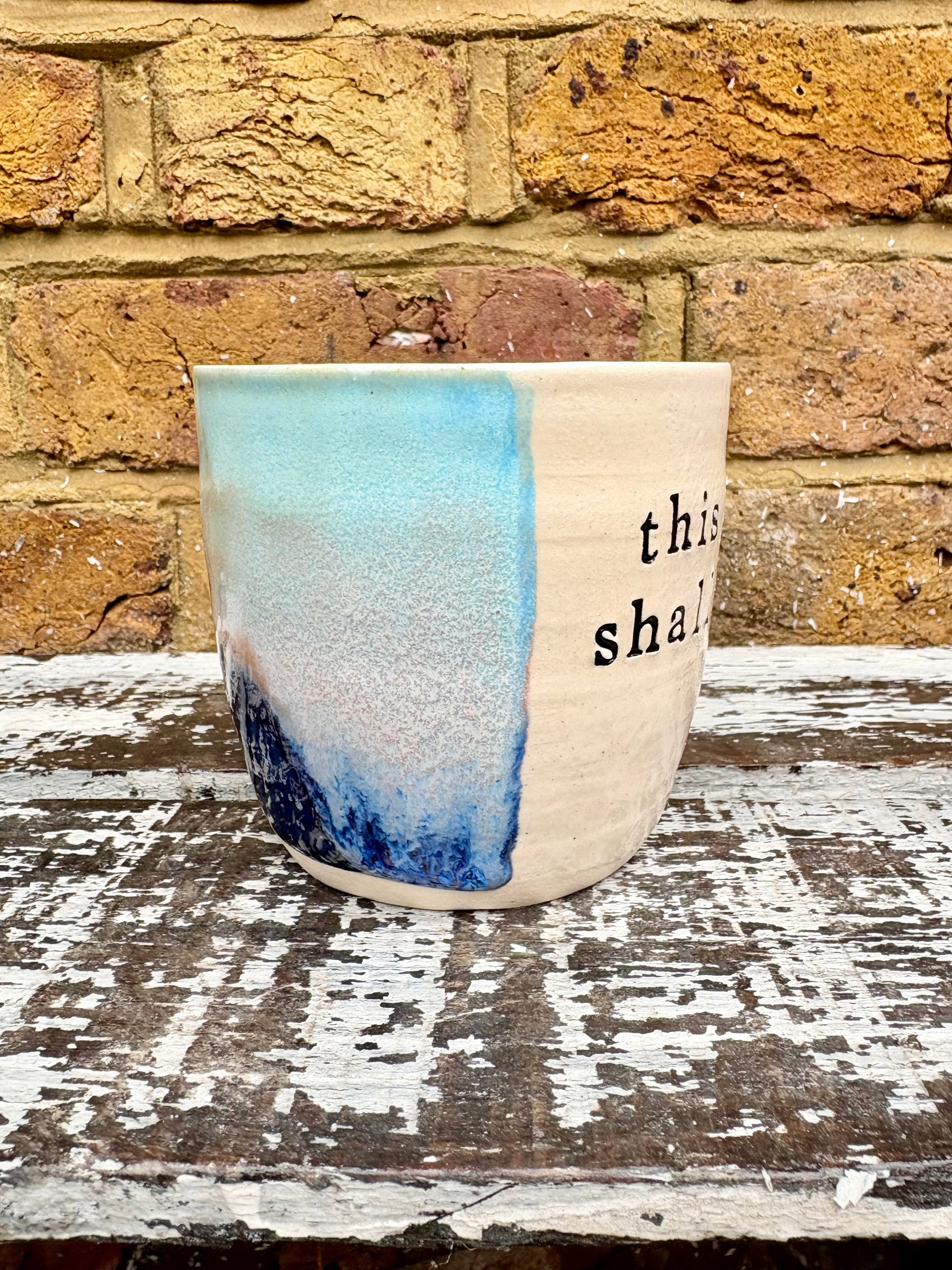 “this too shall pass"..."it fucking better" mug