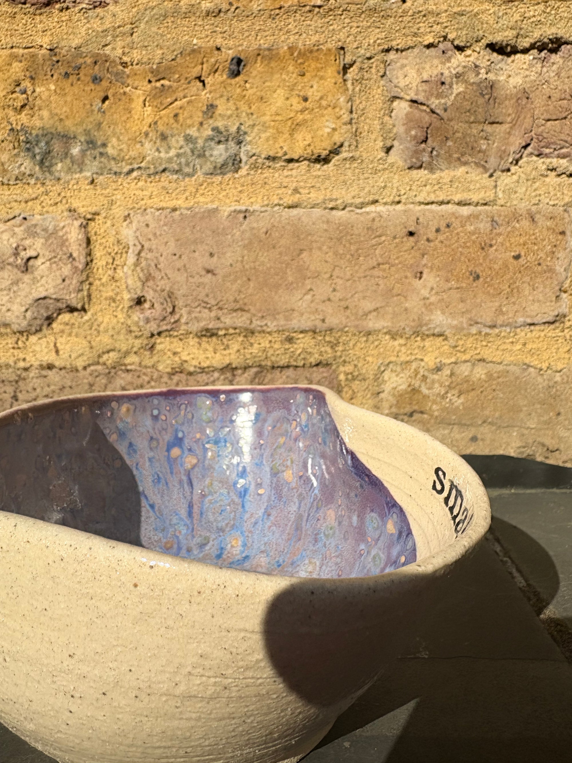 "small talk survivor" bowl (purple)