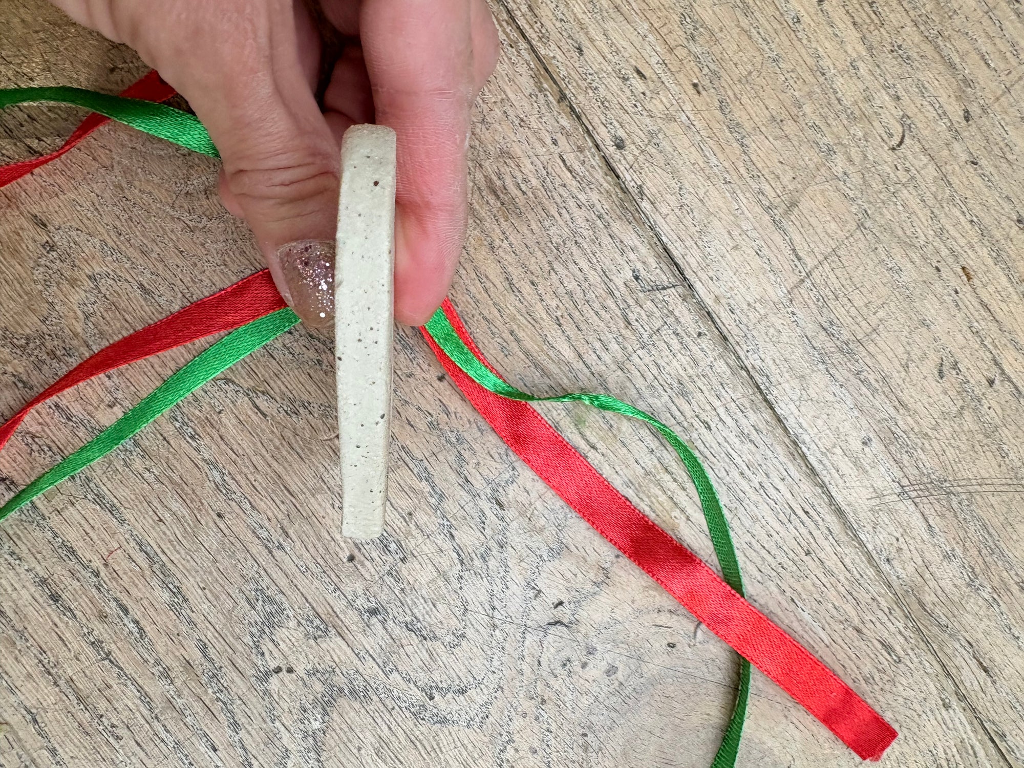 “merry twatmas” hanging decoration (red and white, large)