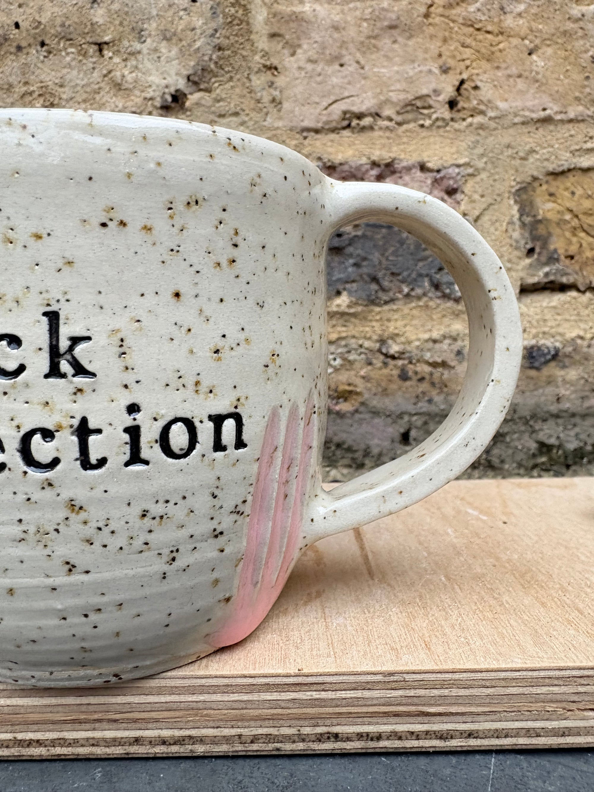 “fuck perfection" mug (pale pink grooves)