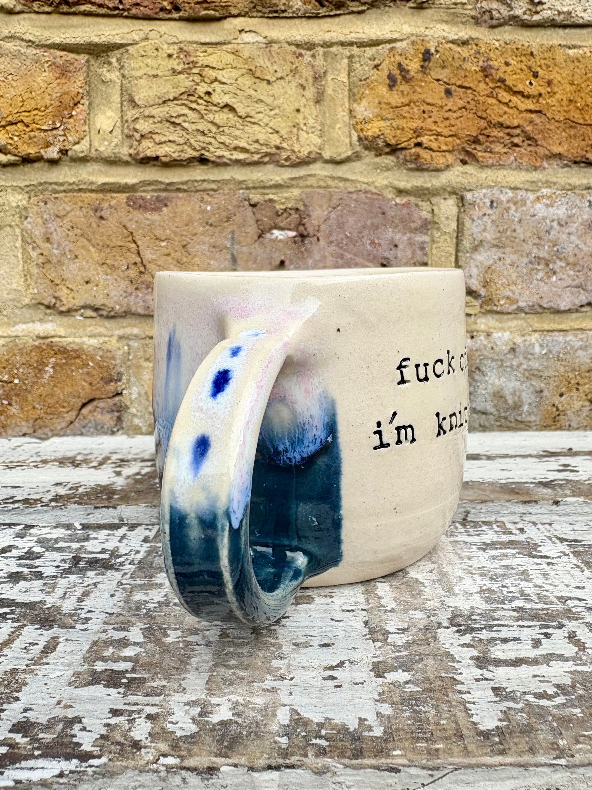 “Fuck off, i'm knitting" mug