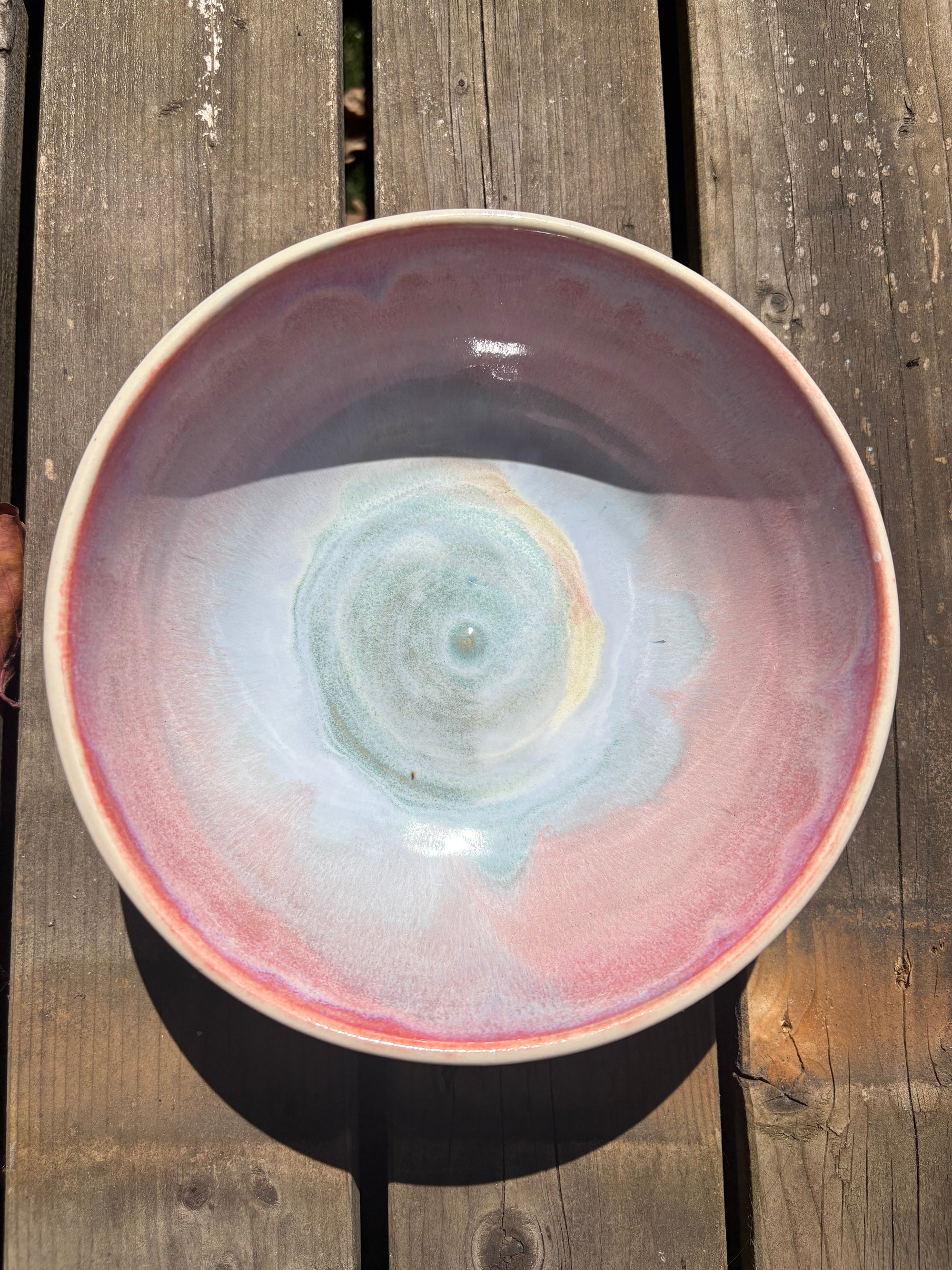 “no, you may not pinch a chip fuck off" round salad/pasta bowl (pastels, cream clay)