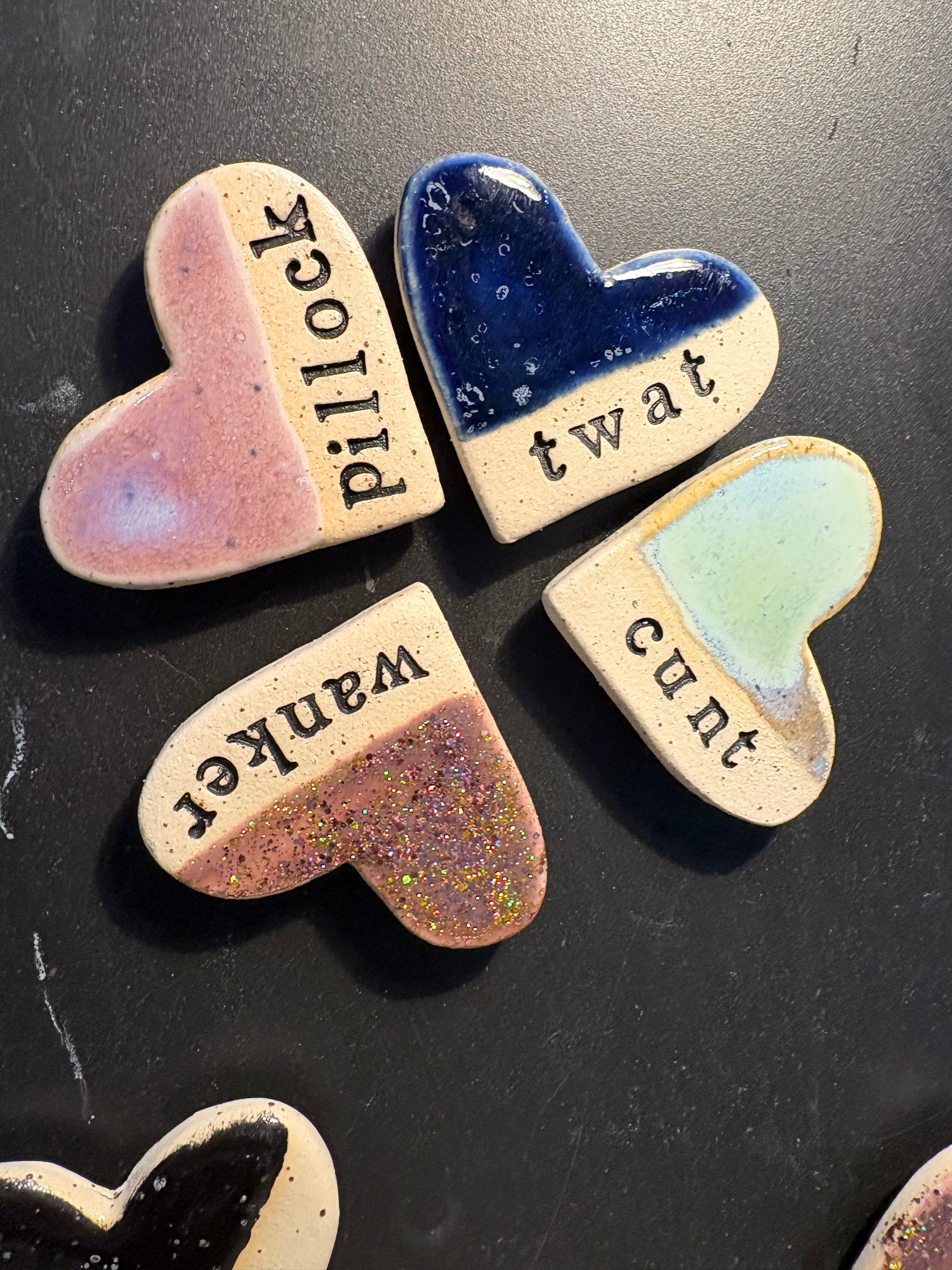Sweary Magnet Set (4 heart shaped magnets)