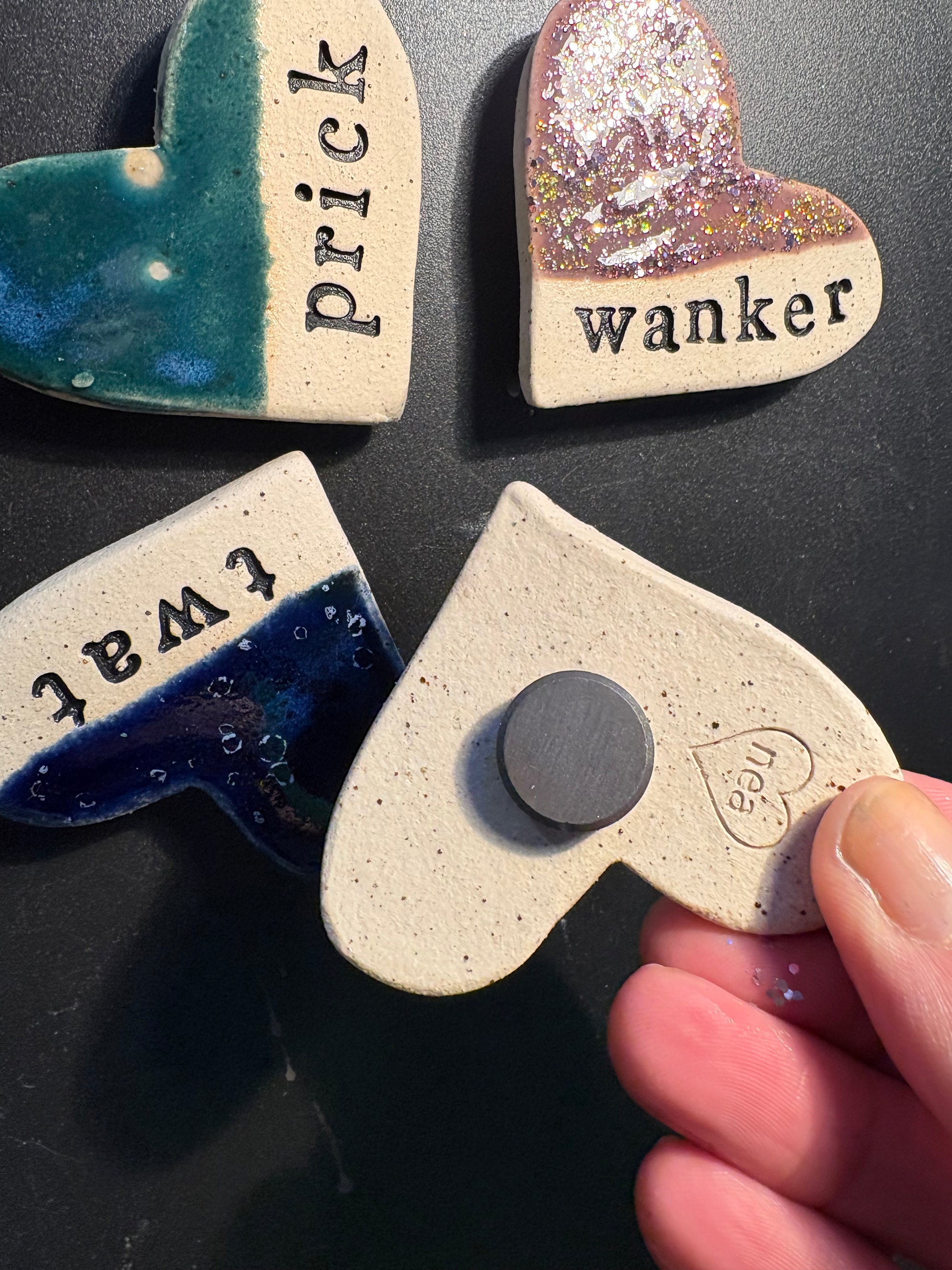 Sweary Magnet Set (4 heart shaped magnets)