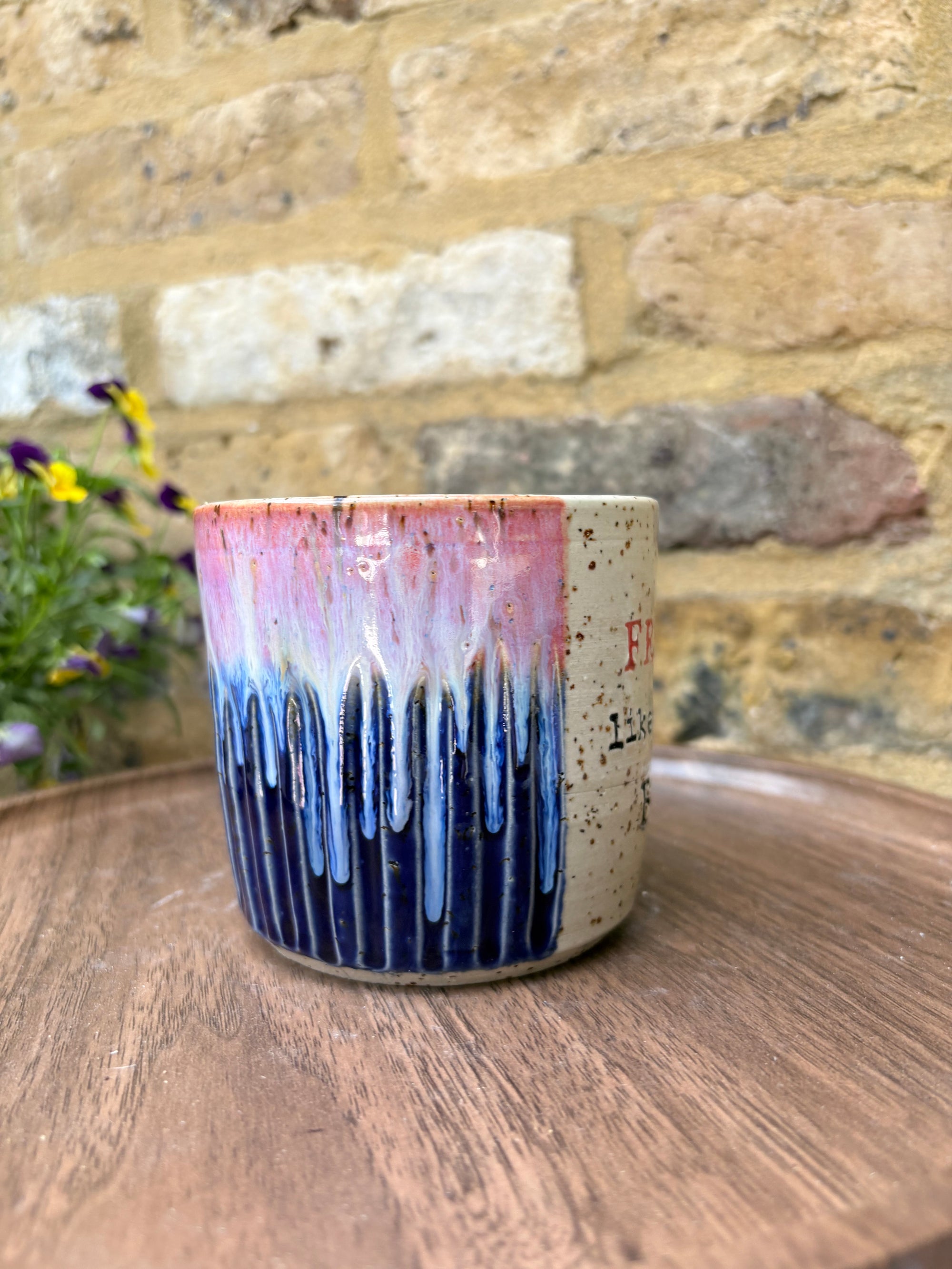 "FRAGILE like a fucking bomb" mug (pink/ blue/ red fragile)