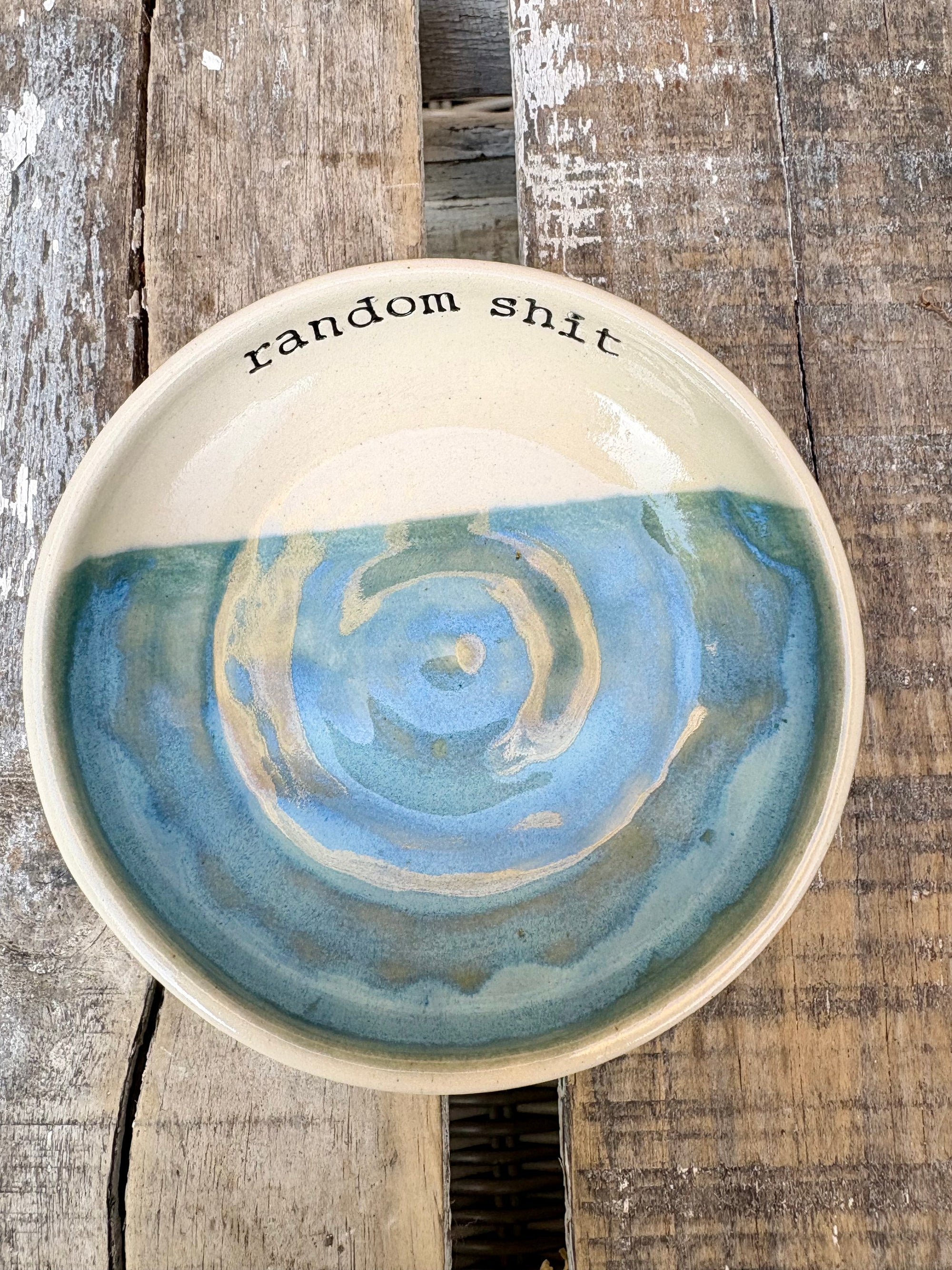 "random shit" trinket dish (blue)