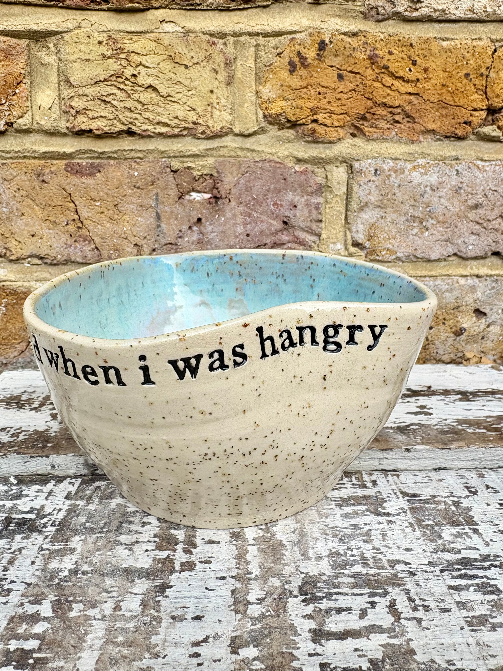 "I'm sorry for what I said when I was hungry" bowl (Pink Skies)