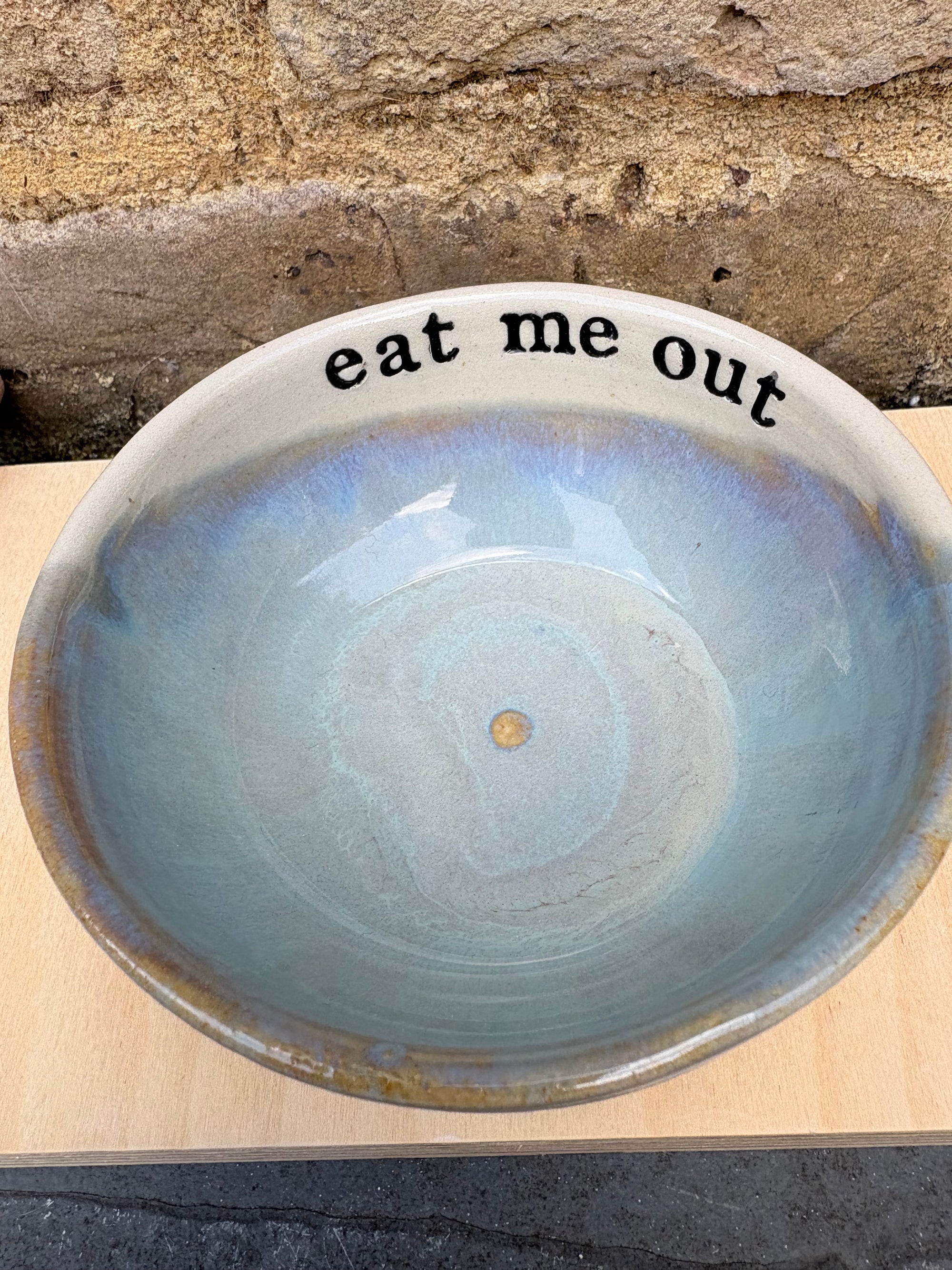 "eat me out" snack bowl (light blue sky)