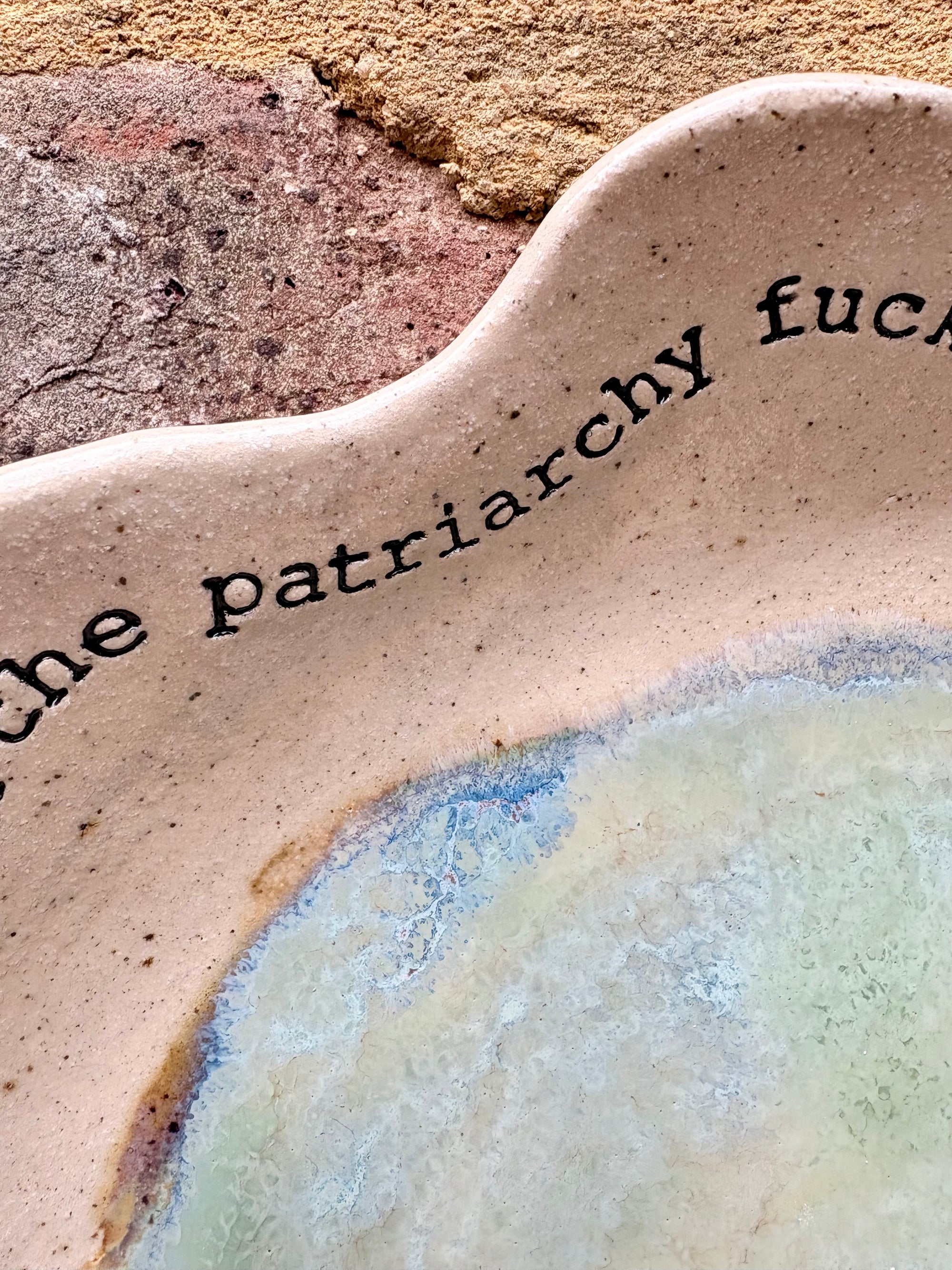 “fuck the patriarchy" large fruit bowl/dish