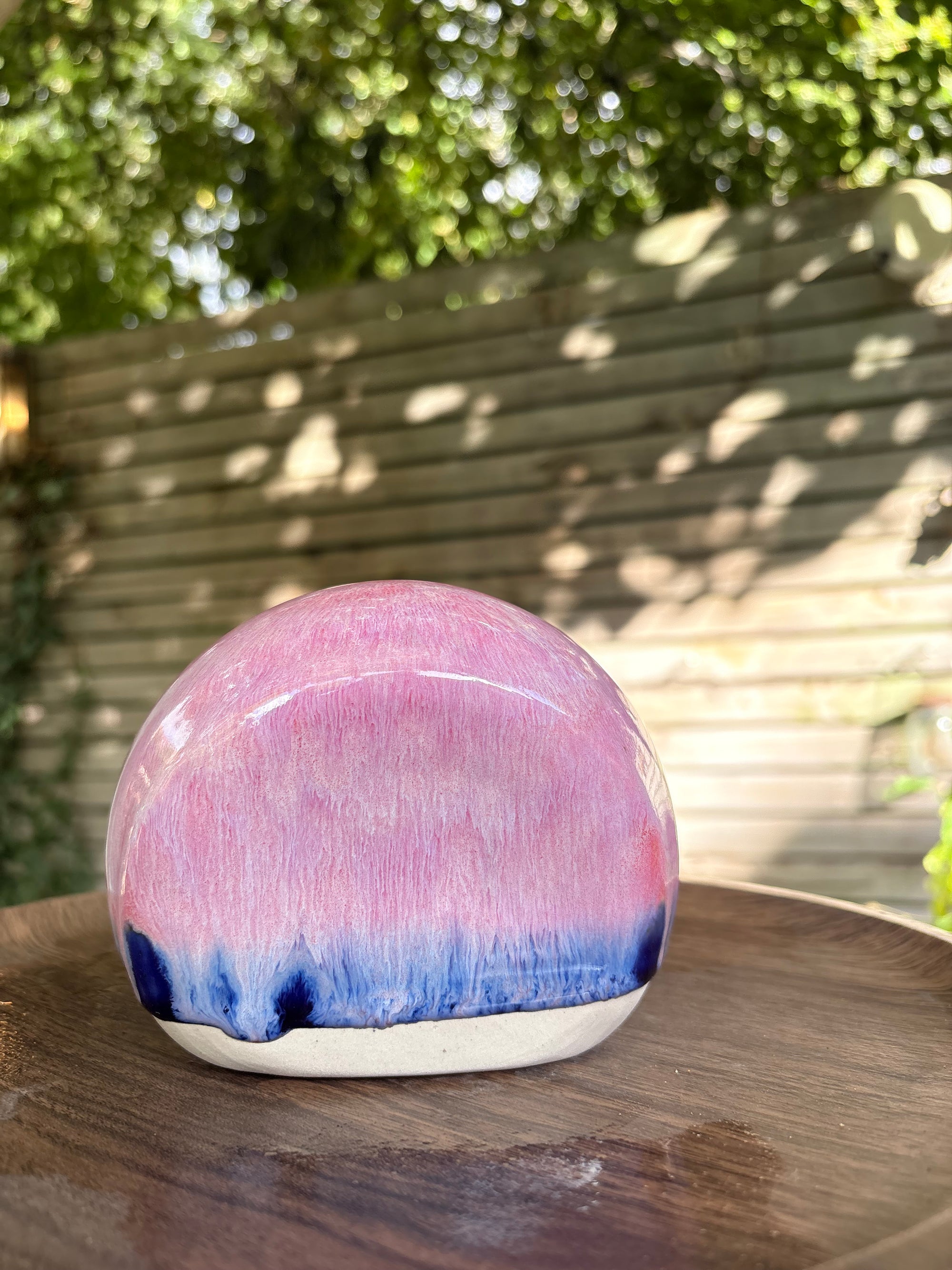 "salty bitch" salt pig (XL, blue/pink, cream clay)