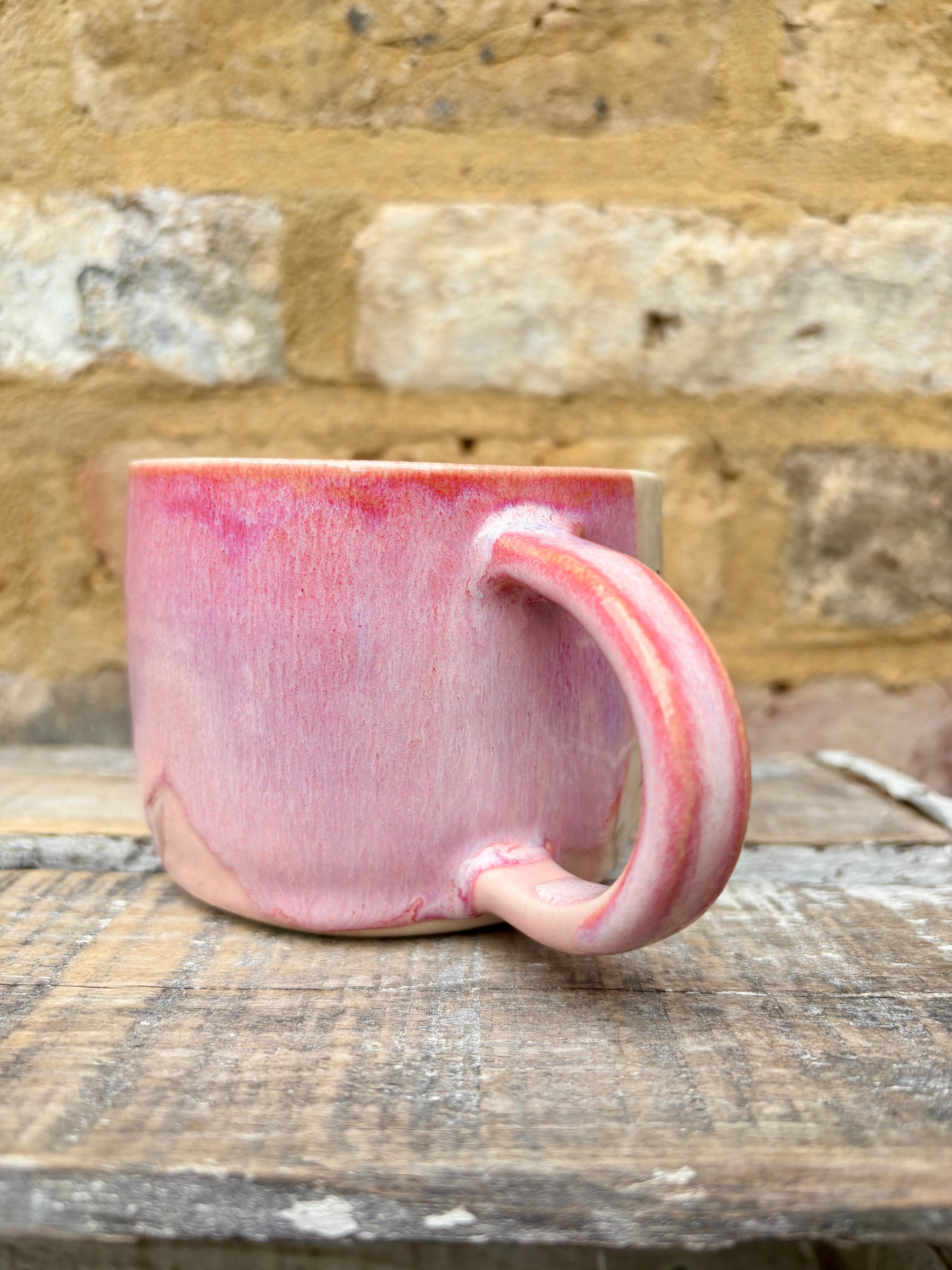 "barely fucking functioning" mug (pink)