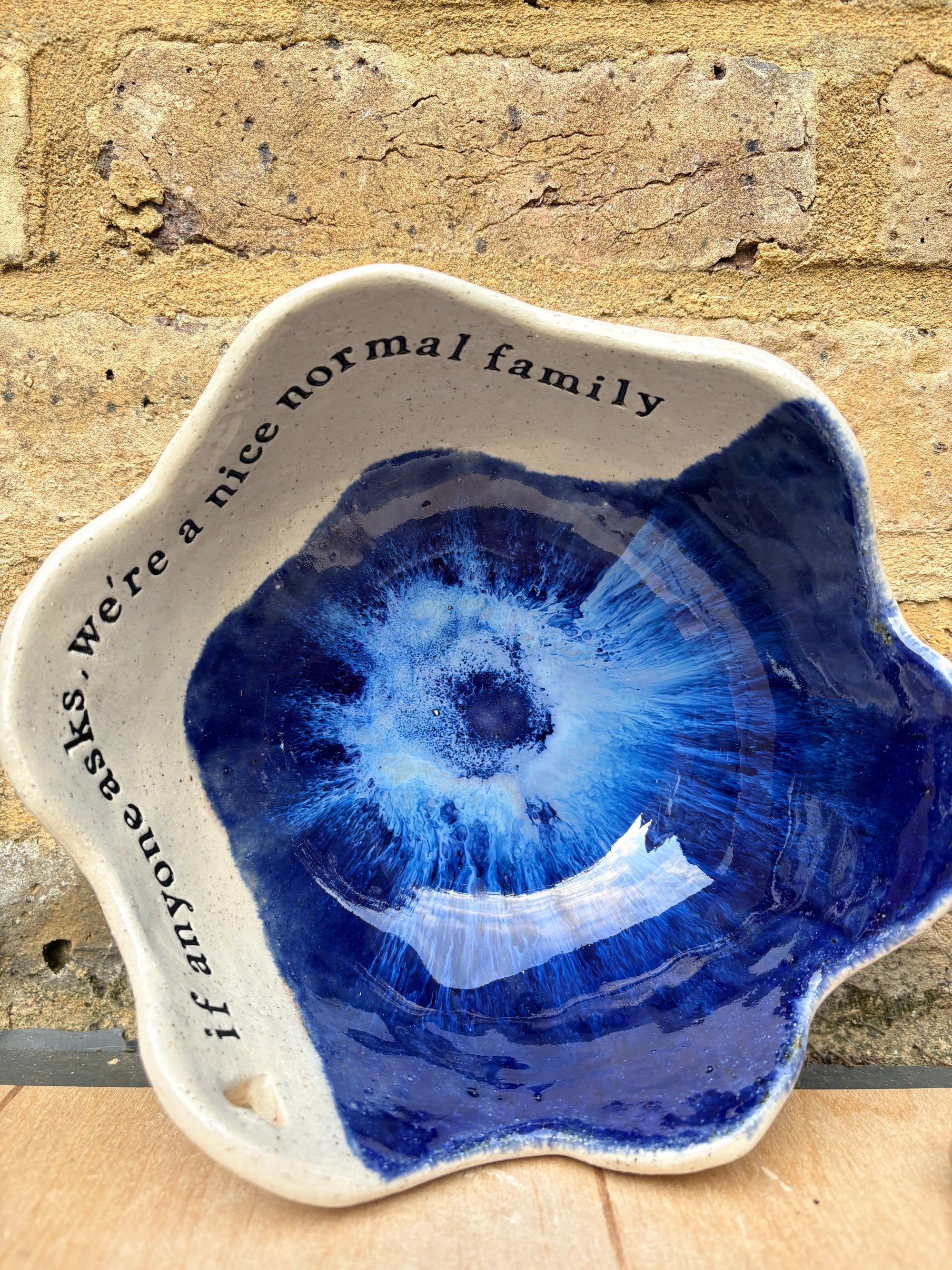 "If anyone asks, we're a nice normal family" Deep Blue bowl