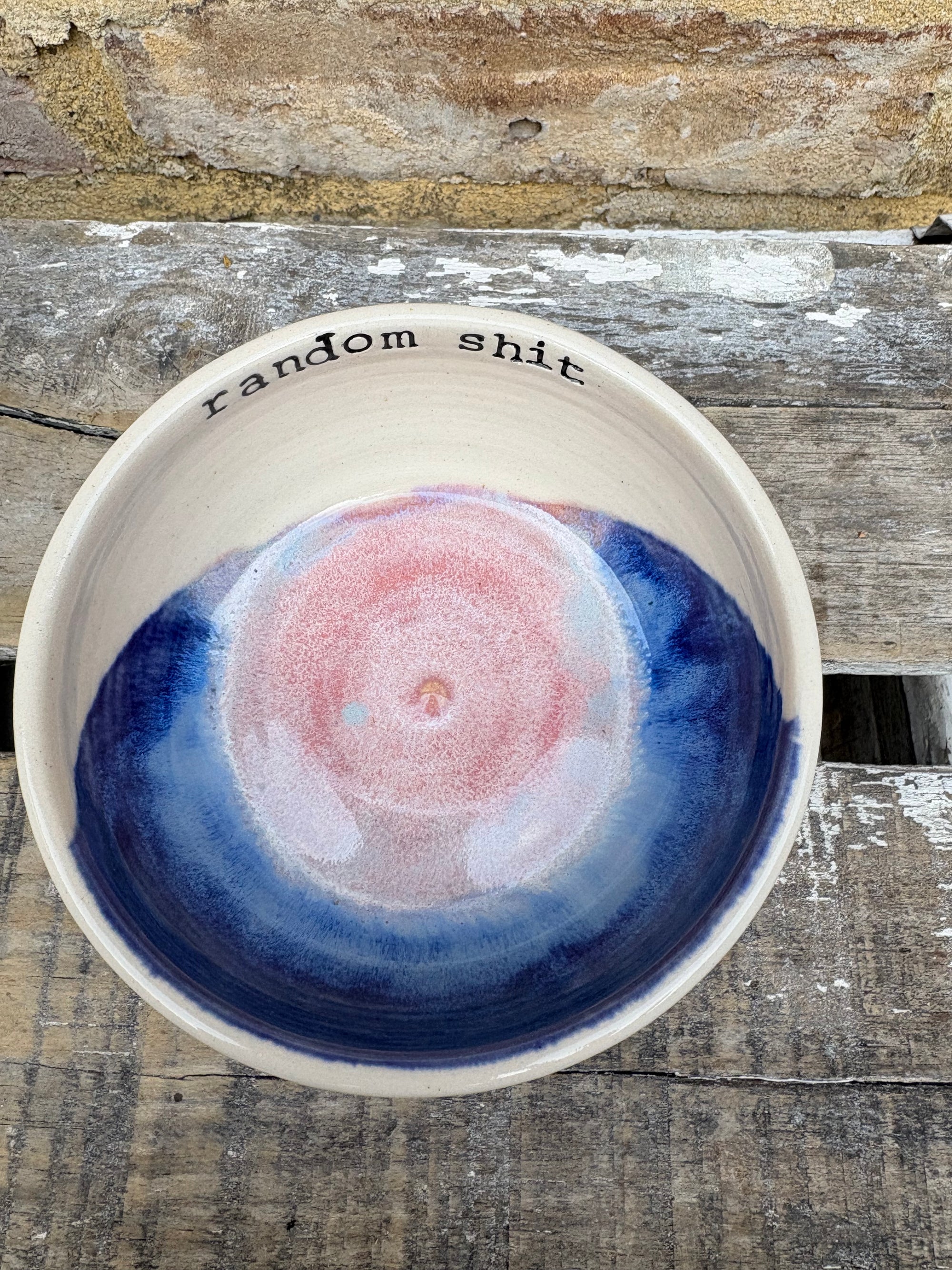 "random shit" trinket dish (pink night sky)