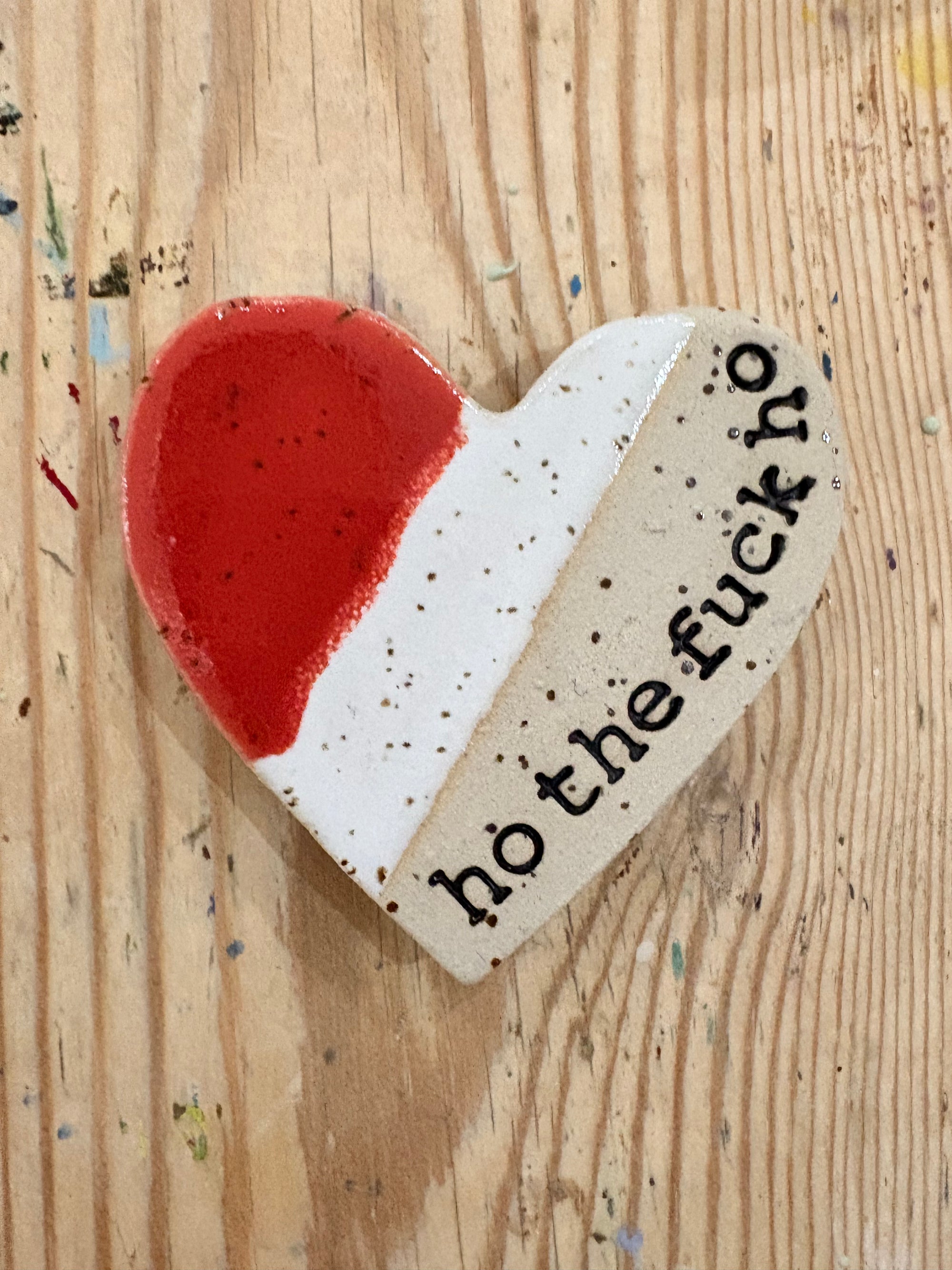 “ho the fuck ho” magnet (red and white, large)