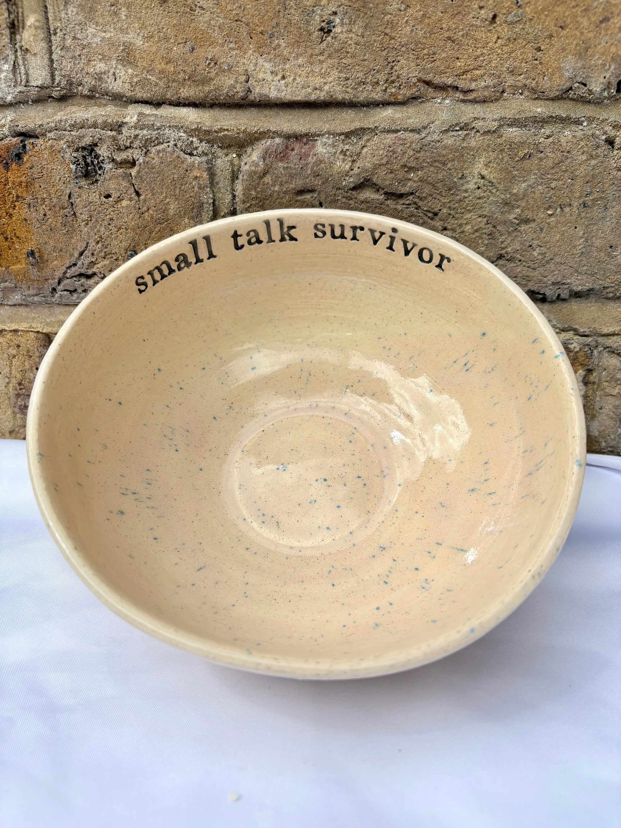 “small talk survivor" bowl (natural pink)