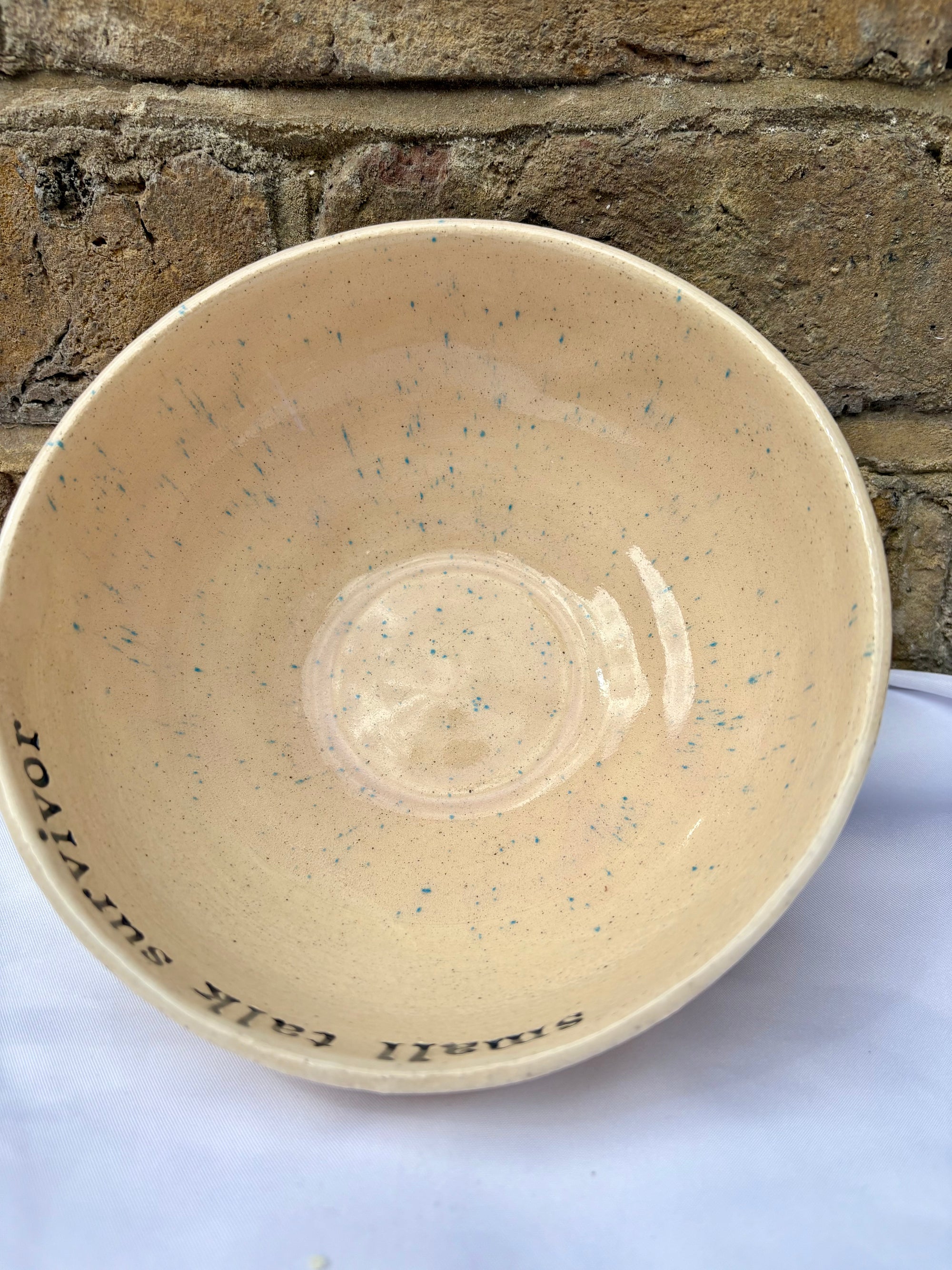 “small talk survivor" bowl (natural pink)