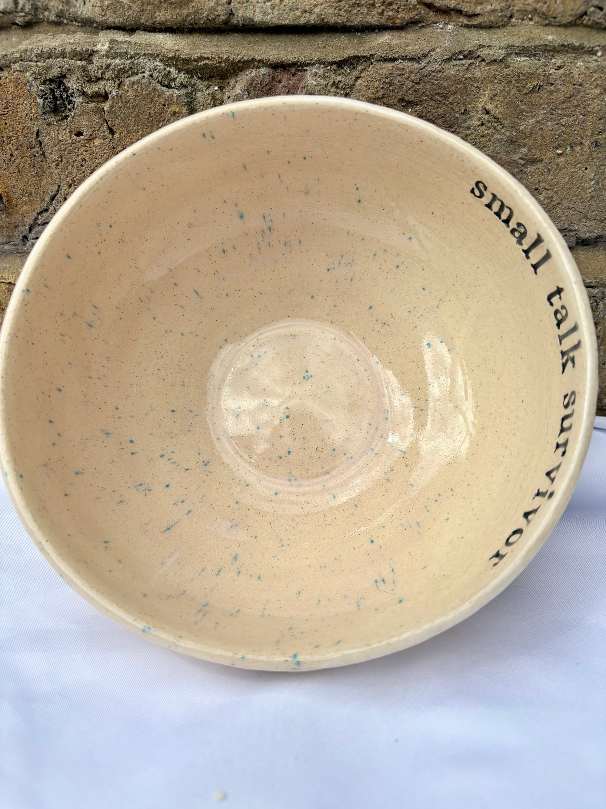 “small talk survivor" bowl (natural pink)