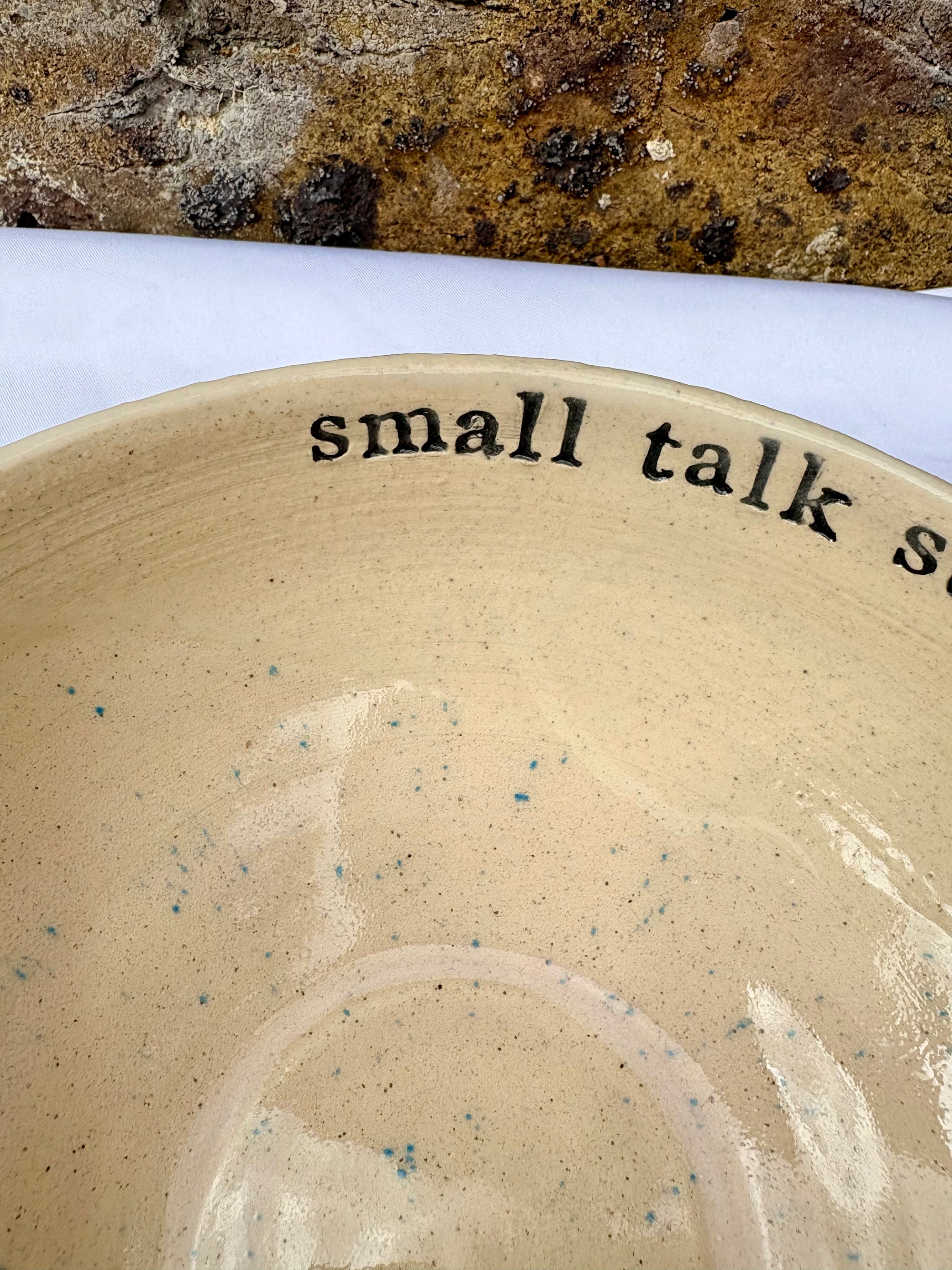 “small talk survivor" bowl (natural pink)